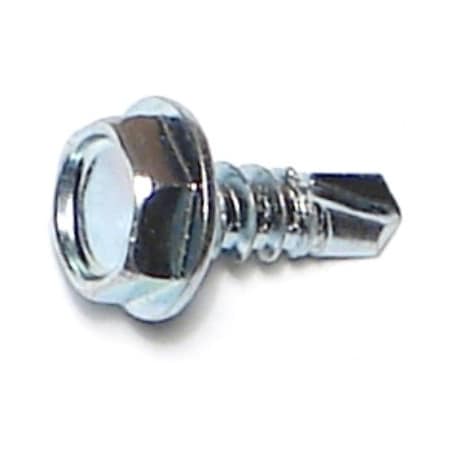 Midwest Fastener Self-Drilling Screw, #10 x 1/2 in, Zinc Plated Steel Flange Hex Head External Hex Drive, 100 PK 03287